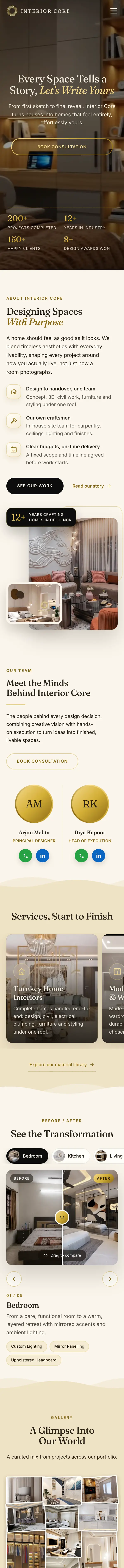 Interior Core Website Case Study | Pixel Own Studio